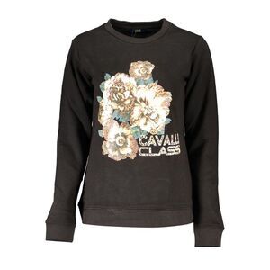 Cavalli Class Floral Print Sweatshirt CA26734 Women Black Sweaters